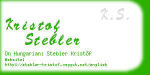 kristof stebler business card